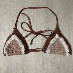 Xhilaration Brown crochet Bikini Top